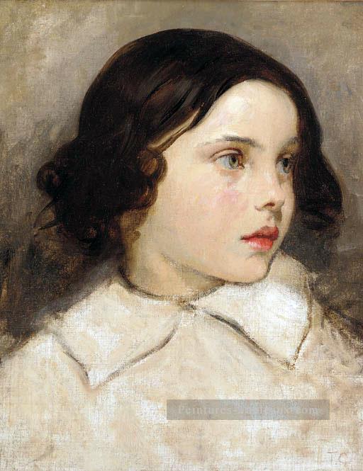 Etude de jeune fille figure peintre Thomas Couture Peintures à l'huile